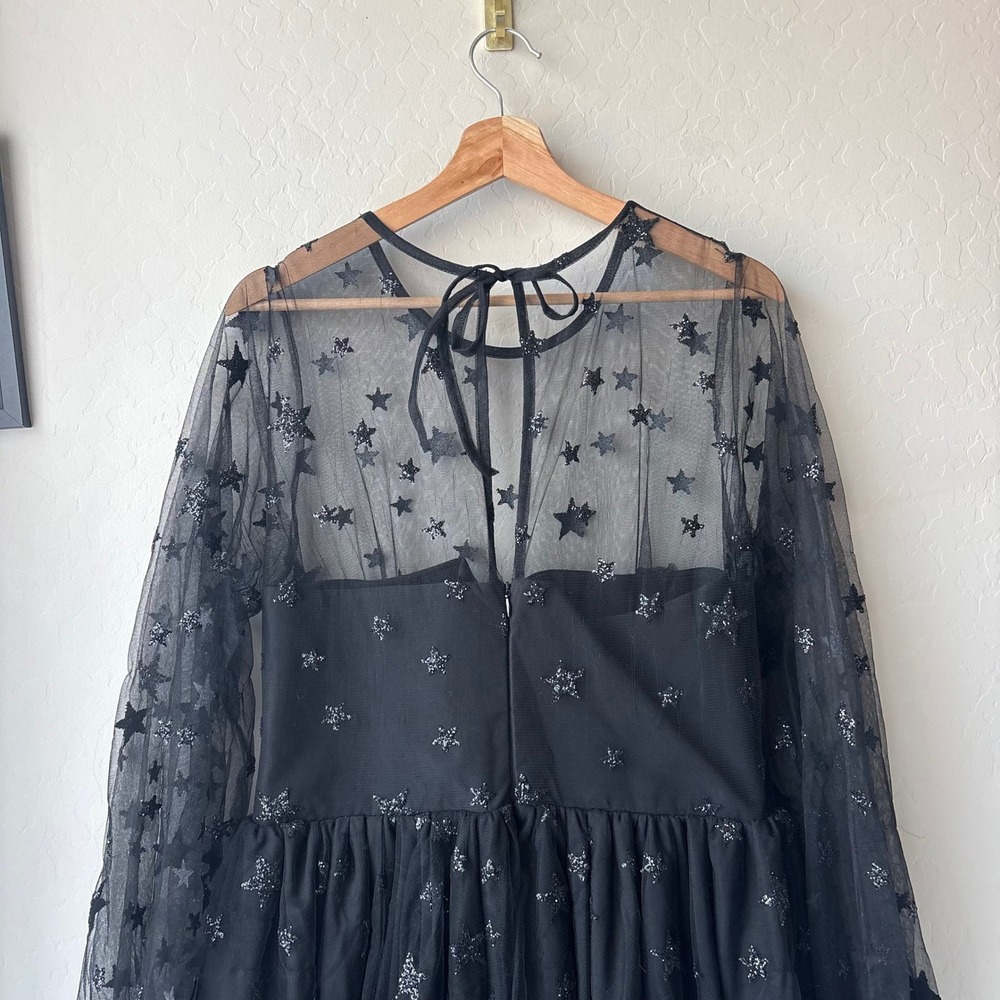 Lirika Matoshi Dress Tulle Mini Glitter Star Long Sleeve Mini Dress Size XL - Picture 6 of 9